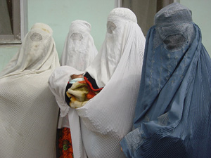 Women wait for vaccinations.